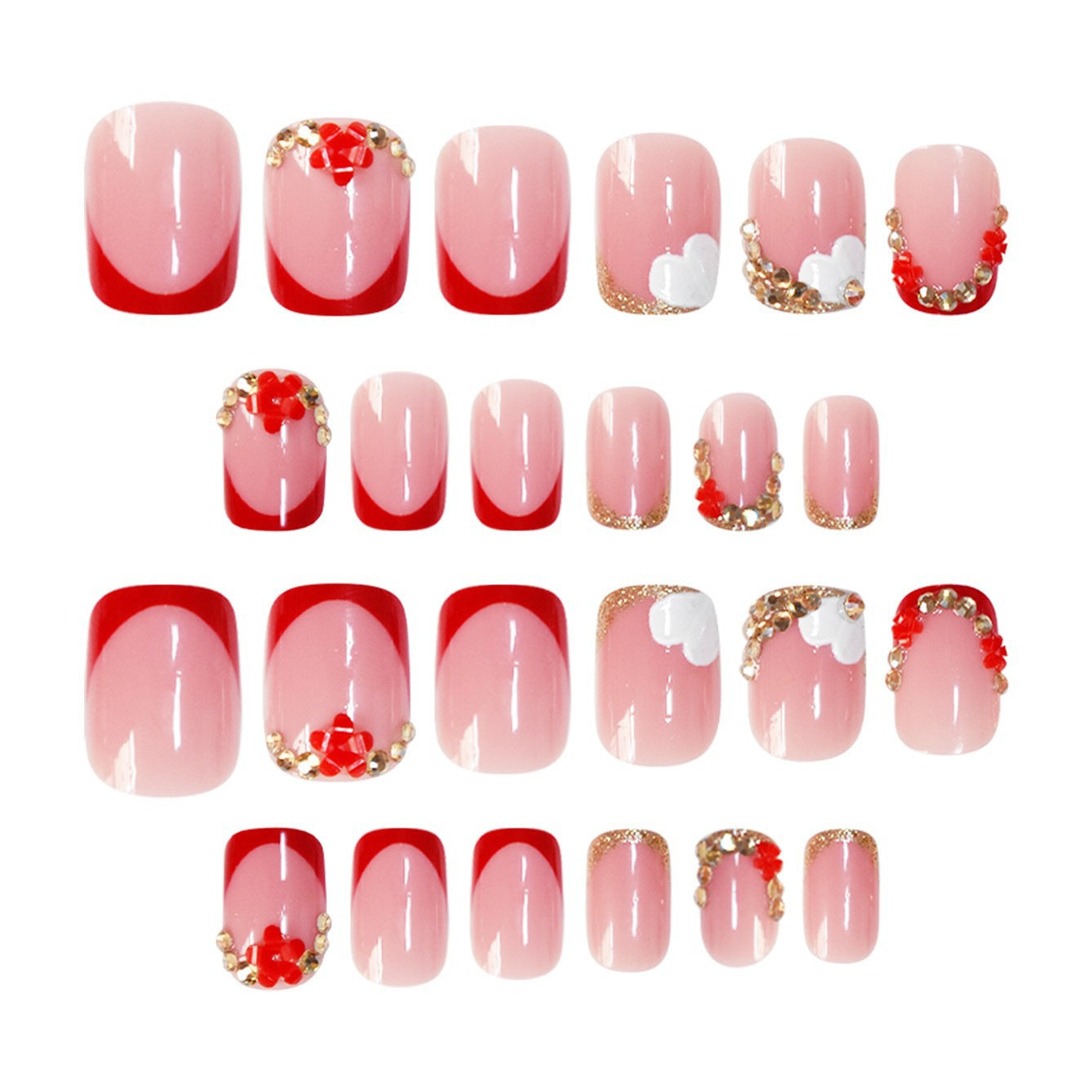 Floral-Accent Press-On Nail Art Brehn