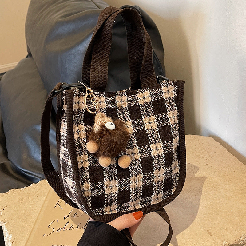 Charmante Karos Schulter Tote Bag