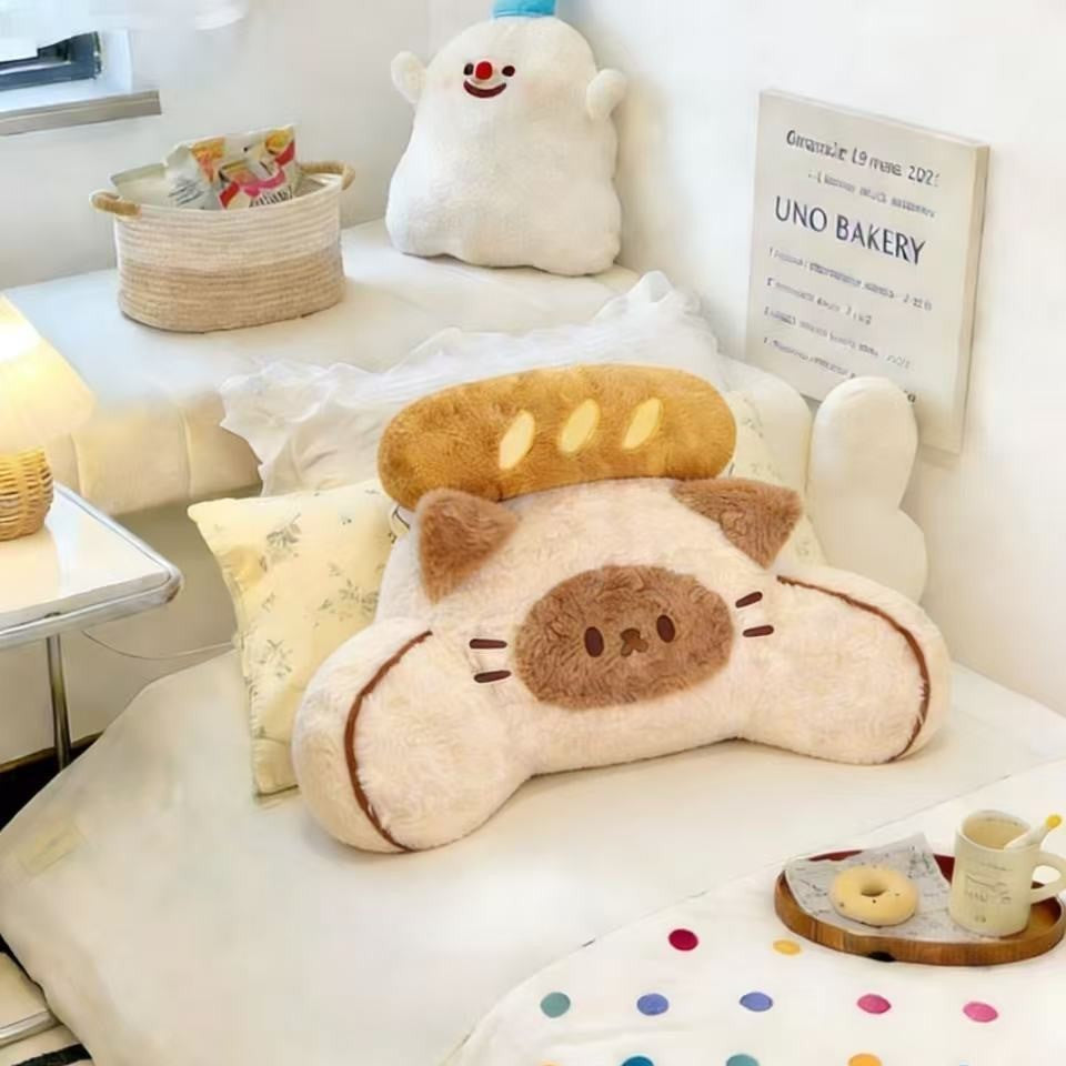 Ergonomisches Lendenkissen aus Plüsch mit Memory-Foam und niedlichem Bärenmotiv