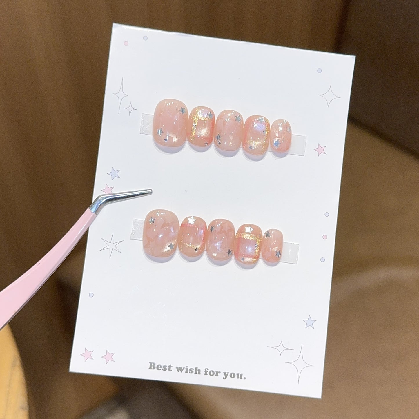 Glamouröse Kunstnagelspitzen mit Sternen Design Brehn