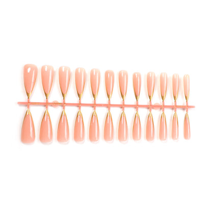 Elegantes Long-Shape Press-On Glänzendes Nagelset Brehn