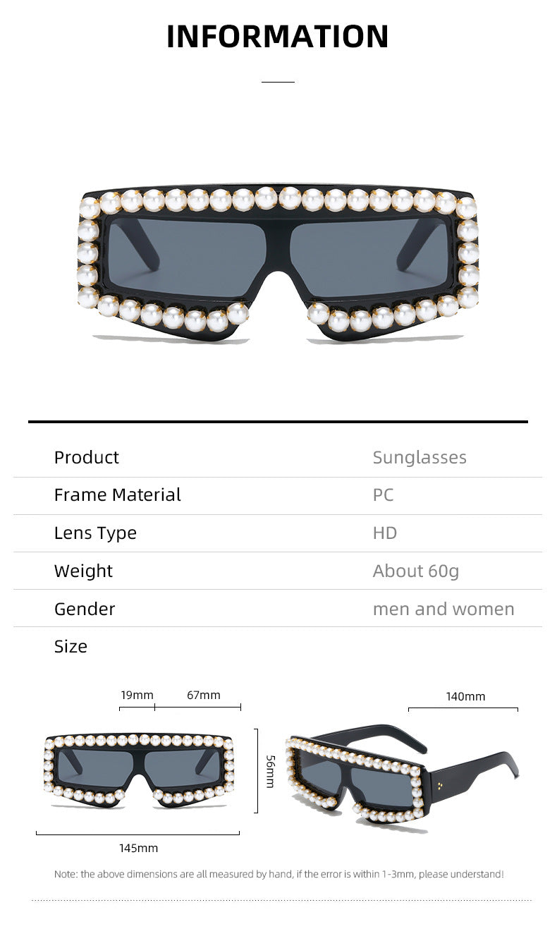 Damen modische Sonnenbrille mit Perlen-Applikationen Brehn