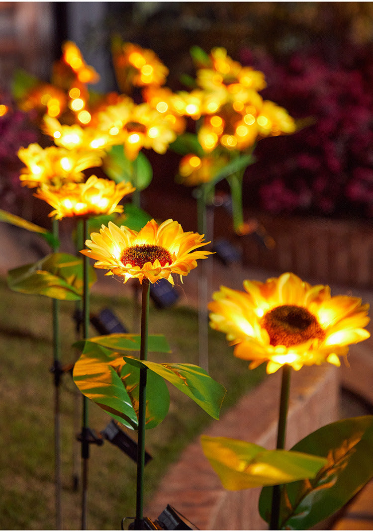 Solarbetriebene dekorative Sonnenblumen-Gartenstecker mit Multi-Bloom-LED-Wasserdichtem Paneel Brehn