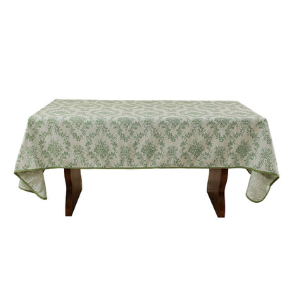 Rechteckige jacquard-gewebte Tischdecke mit floraler Damast-Optik und verstärkter Saumkante Brehn