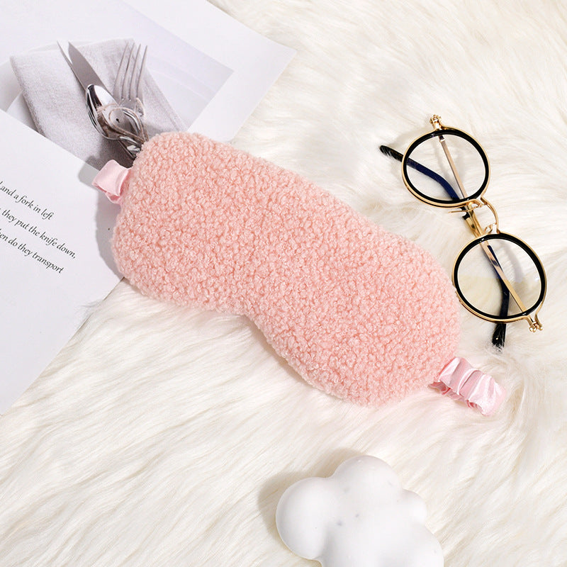 Damen nan kuschelige Thermo Schlafmaske aus Teddyfleece mit verstellbarem Satinband Brehn
