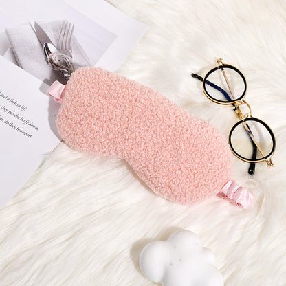 Damen nan kuschelige Thermo Schlafmaske aus Teddyfleece mit verstellbarem Satinband Brehn