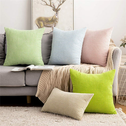 Quadratischer dekorativer Kissenbezug mit handtuftetem Pompon‑Tufting und weichem Baumwollmix Brehn