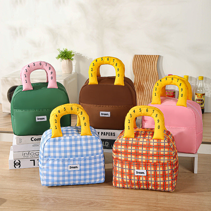 Isolierte Lunch-Tasche Mit Bunten Griffen Brehn