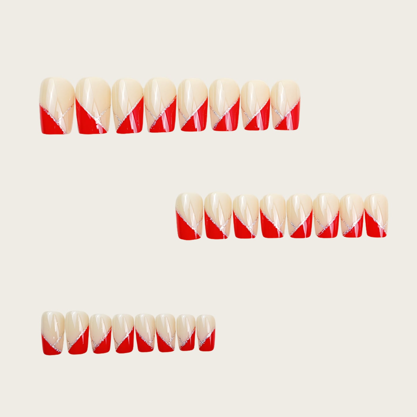 Elegante Kunstnägel mit Glitzer und Geometrischem Design Brehn