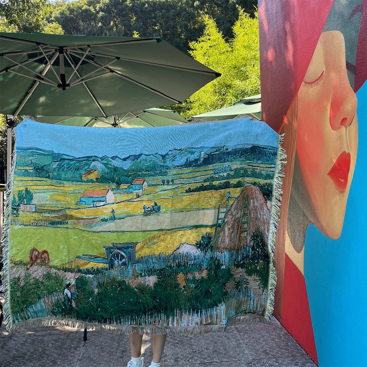 Künstlerisch gewebte Landschaftswerferdecke