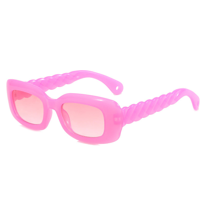 Damen modische quadratische Sonnenbrille mit einzigartigem gedrehten Bügeldesign Brehn