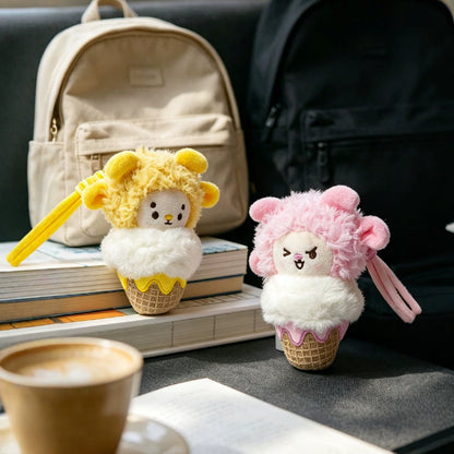 Plüsch Löwe Eiscreme Tasche Charm mit geknotetem Seilriemen Brehn