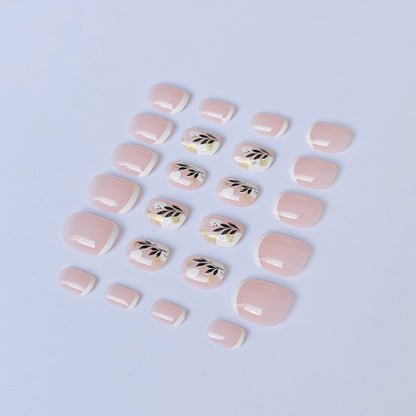 Künstlerisches Nagelkunst-Set mit botanischen Designs