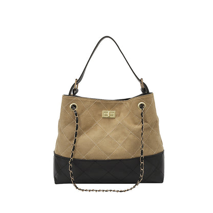 Gepolsterte Wildleder-Shopper-Tasche