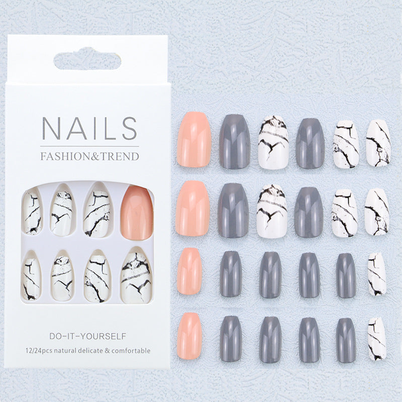 Künstlerisches Grafik Press-On Nagelset Brehn