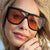 Damen quadratische Sonnenbrille mit markantem Gestell Brehn