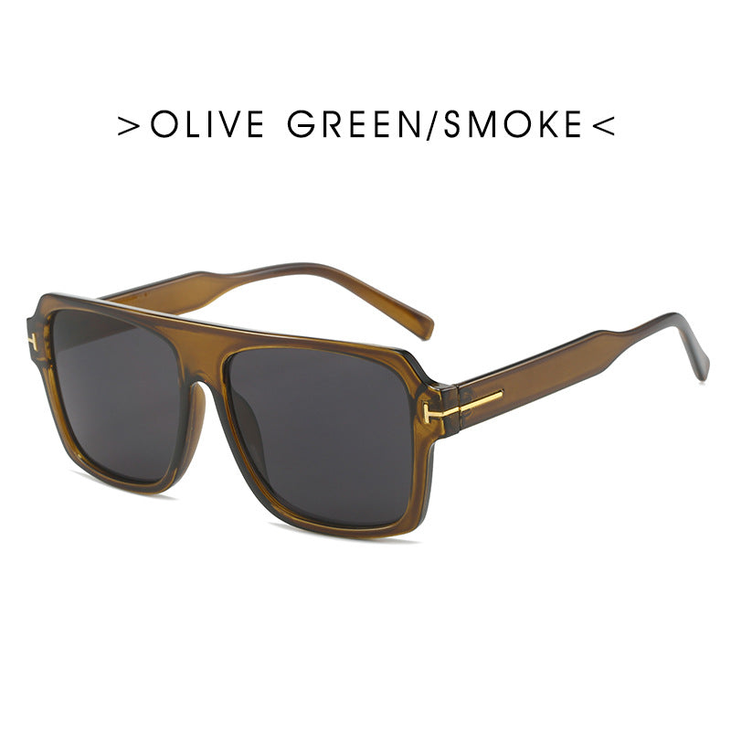Damen quadratische Sonnenbrille mit modischem, transparentem Rahmen Brehn