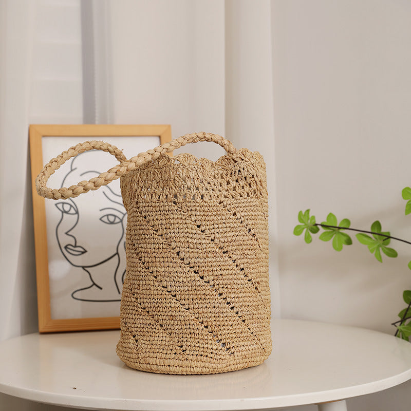 Damen Handgefertigte Basttasche mit eleganter Struktur Brehn