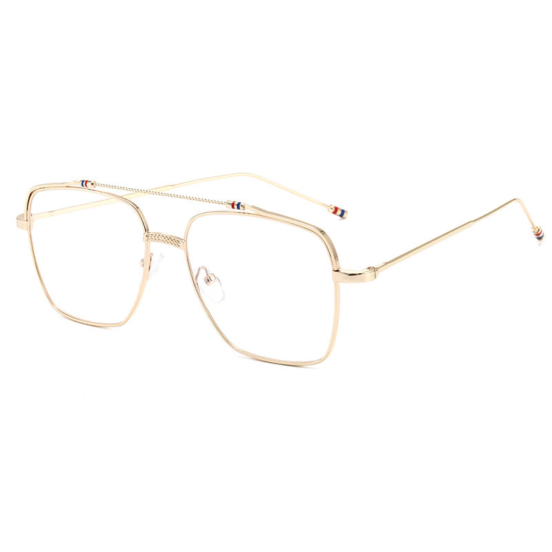 Damen modische geschwungene Brille mit schmalem Metallrahmen Brehn