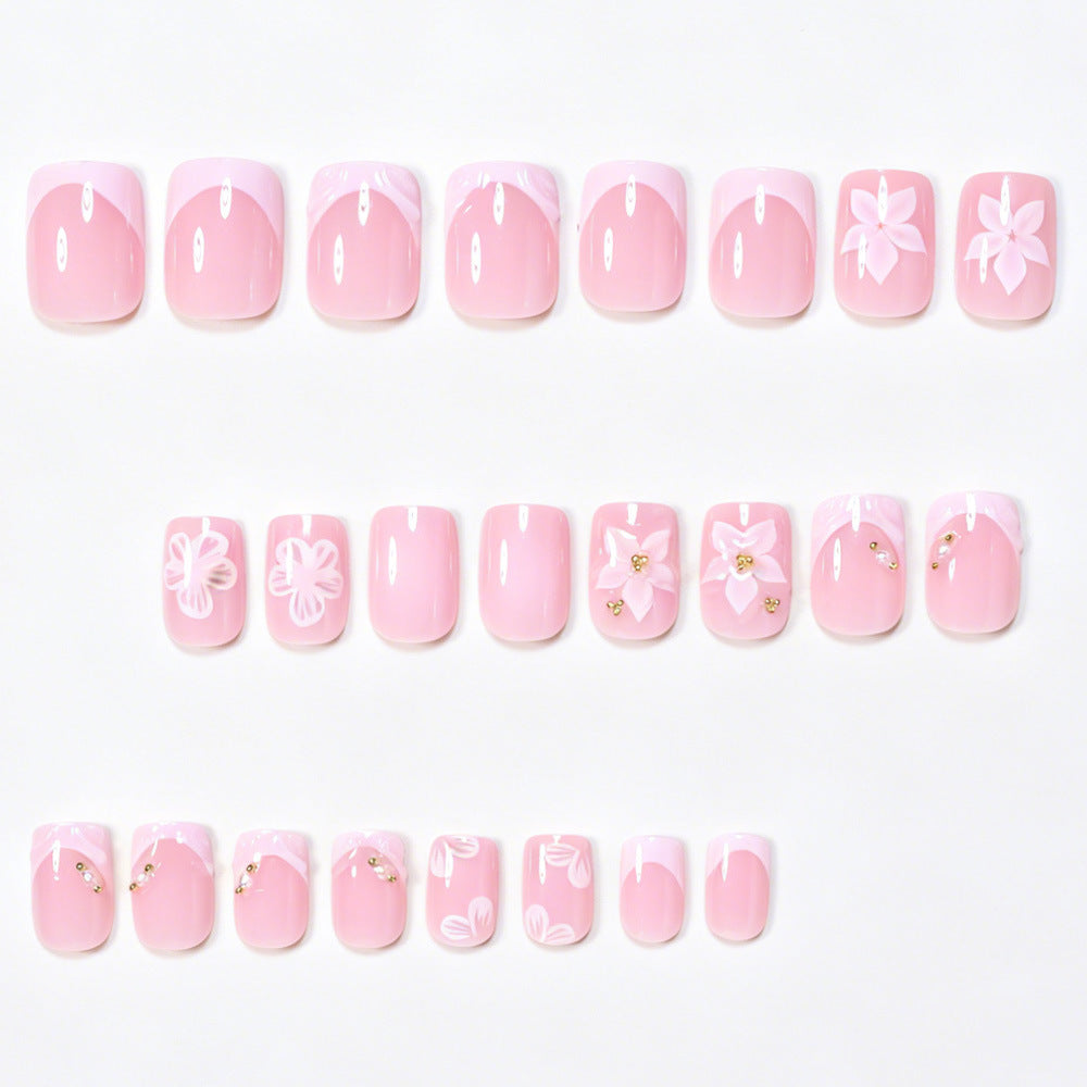 Florale Akzent Press-On Nagelkunst Set Brehn