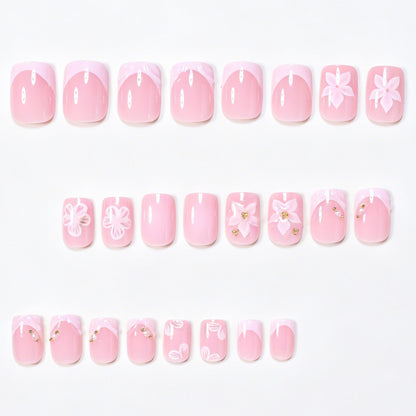 Florale Akzent Press-On Nagelkunst Set Brehn
