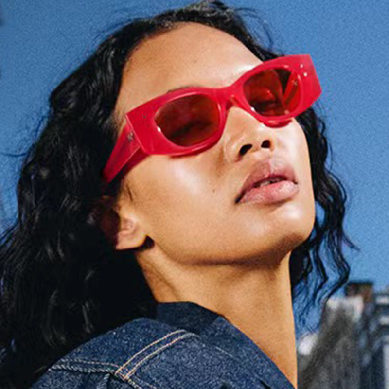 Damen trendige Cat-Eye Sonnenbrille mit elegantem Kunststoffrahmen Brehn
