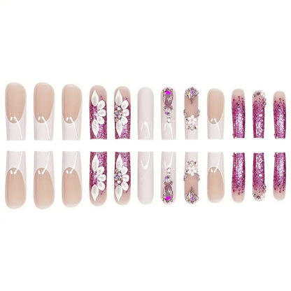 Glamouröse 3D Kristall-verzierte Nagelverlängerungen Brehn