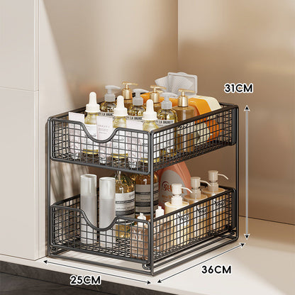 Drei-Tier Schubladenregal Organizer aus Netz für Küche und Badezimmer