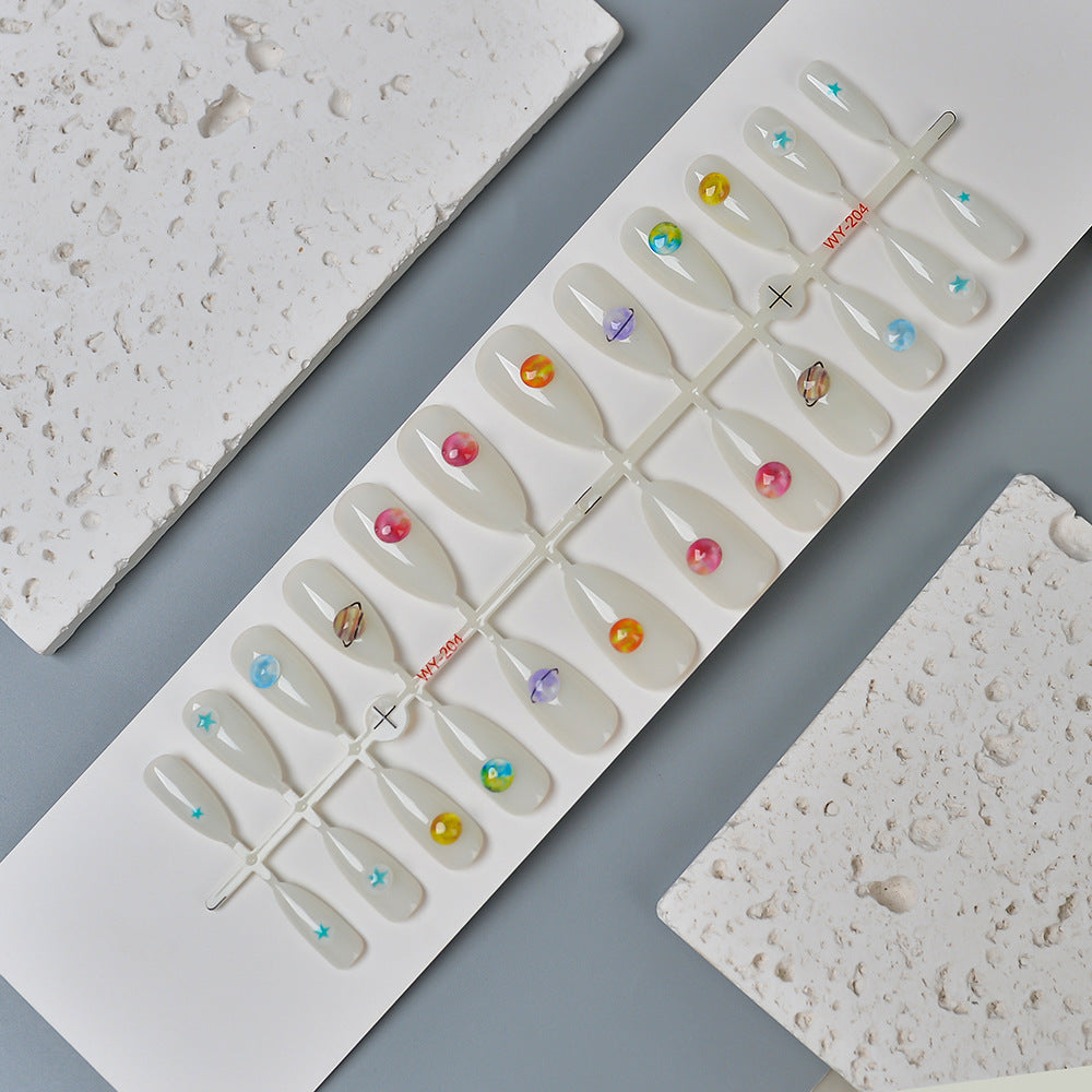 Künstlerisches Press-On Nagelkunst Set Brehn