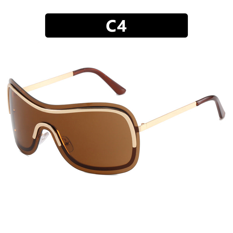 Damen große runde Sonnenbrille mit elegantem Metallrahmen Brehn