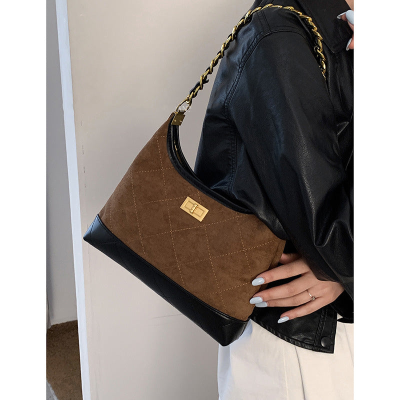 Gepolsterte Wildleder Hobo Handtasche Brehn