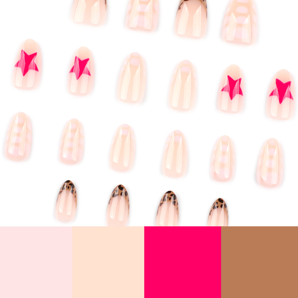 Kunstvolle Nagelkunst mit niedlichen Motiven und Glitzerakzenten Brehn