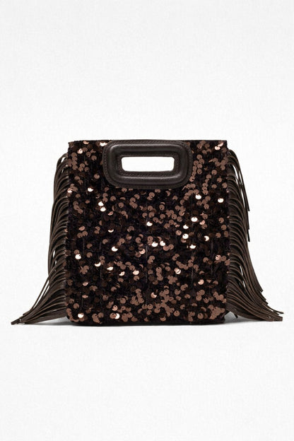 Fransierter Pailletten Clutch