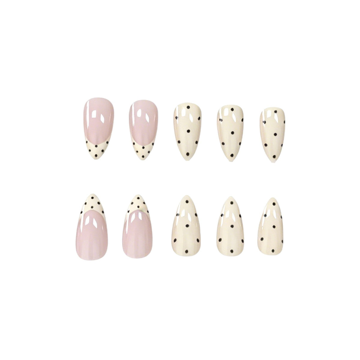 Elegante gepunktete Nagelkunst-Verzierungen Brehn