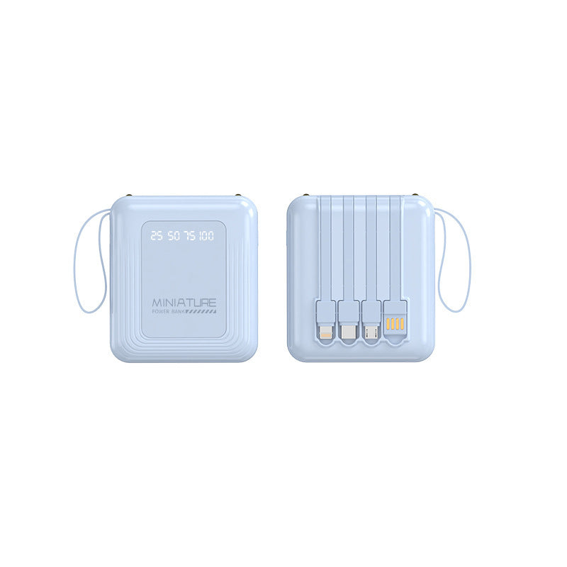 Kompakte Powerbank mit integriertem Kabel und digitaler Ladeanzeige Brehn