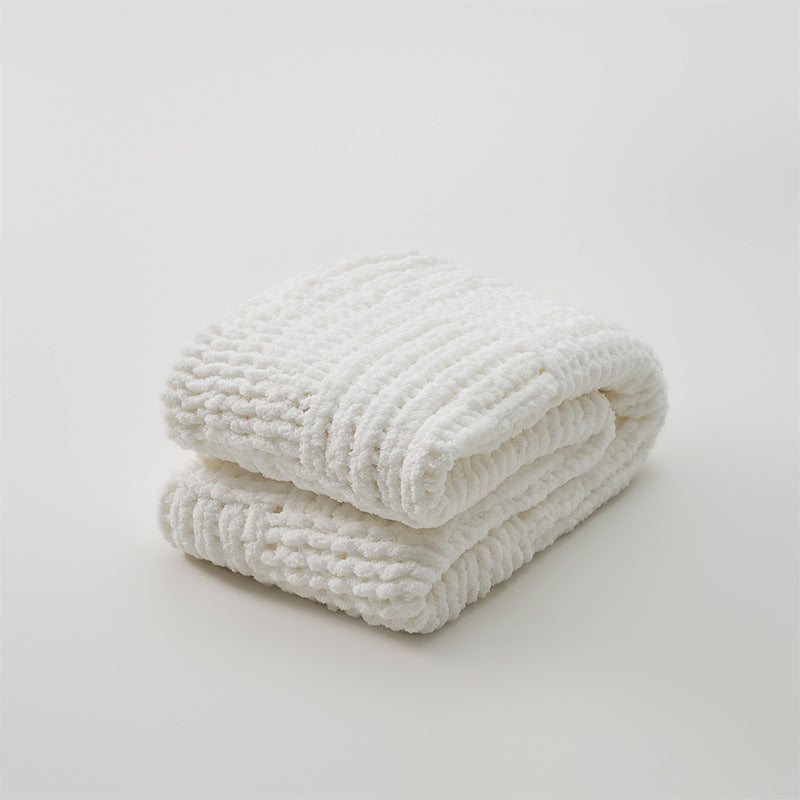 Plüsch geripptes Chenille Wurfdecke