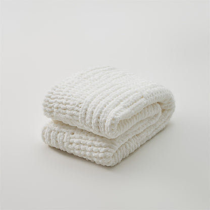 Plüsch geripptes Chenille Wurfdecke