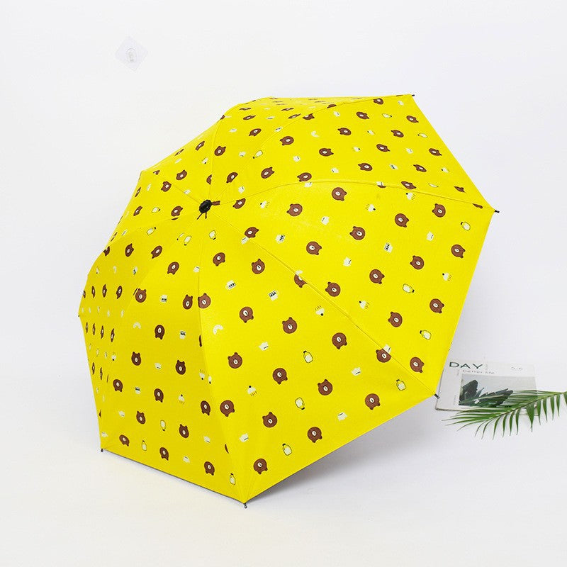 Damen kreativer Falt-Regenschirm mit tierischem Motiv Brehn