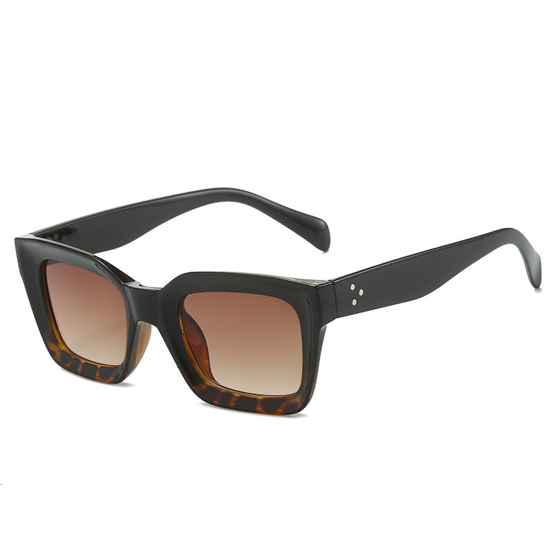 Damen modische quadratische Sonnenbrille mit elegantem, breitem Rahmen Brehn