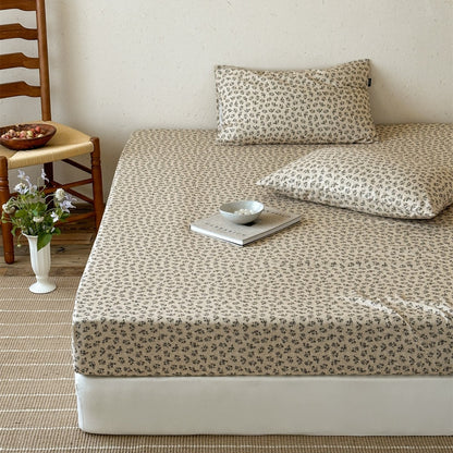 Bedrucktes Baumwoll-Percale Spannbettlaken und Kissenbezug Set