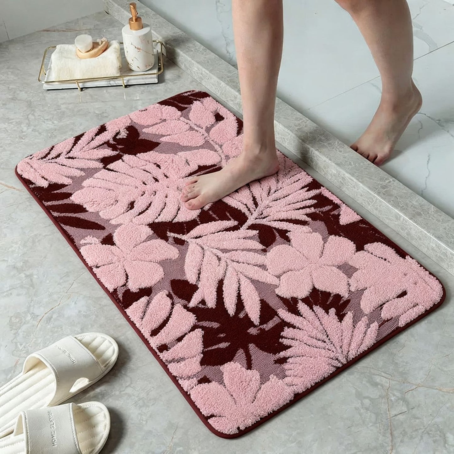 Blumenmuster weiche Badmatte Brehn