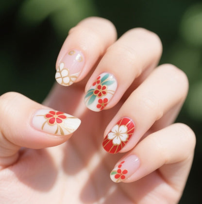 Blumenmuster Nagelkunst Brehn