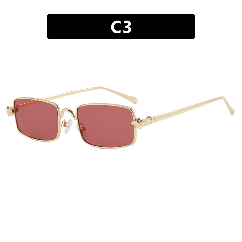 Damen elegante quadratische Sonnenbrille mit luxuriösem Metallrahmen und UV-Schutz Brehn