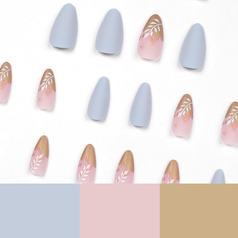 Künstliche Stiletto-Nägel mit elegantem Blatt-Design Brehn
