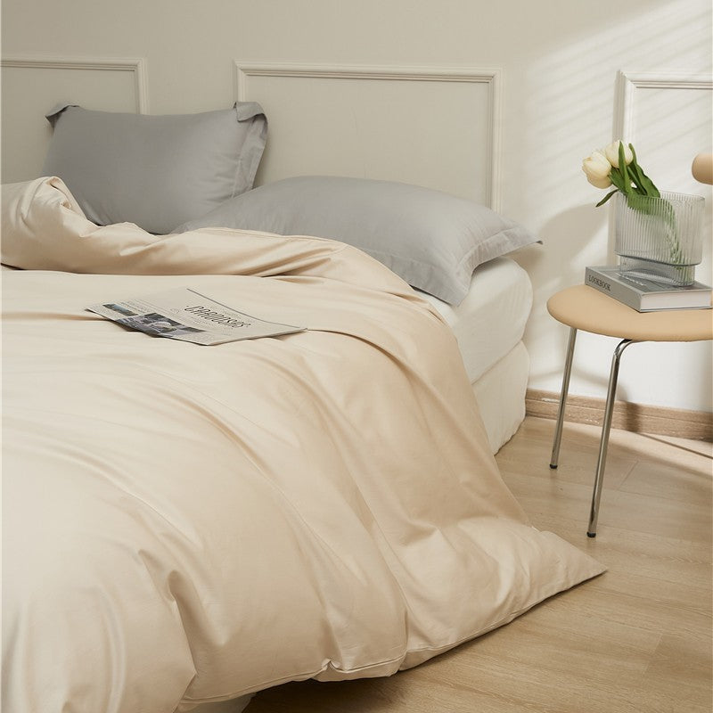 Baumwoll‑Renforcé Duvetbezug mit Soft‑Touch‑Finish und verdecktem Reißverschluss