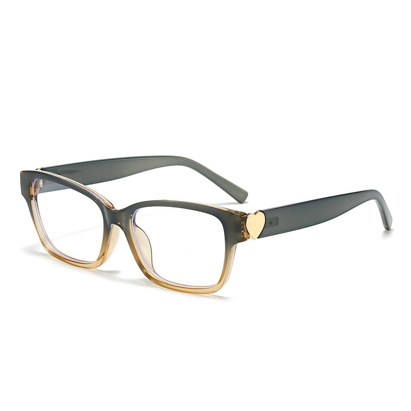 Damen modische quadratische Sonnenbrille mit Herz-Akzenten Brehn