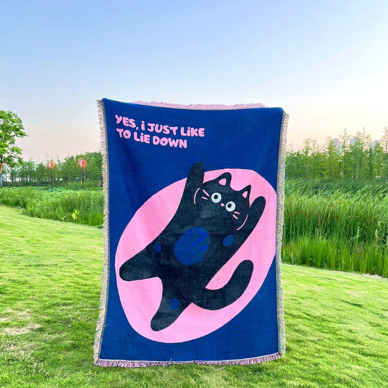 Künstlerische katzenmotivierte gewebte Decke