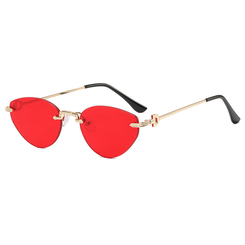 Damen Futuristische Halbrahmen Sonnenbrille Brehn