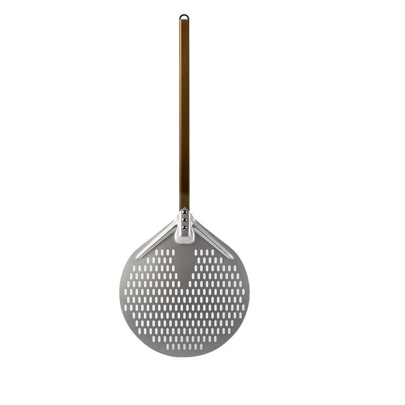 langer Holzgriff runde Aluminium-Pizzaschaufel mit verstärktem Hals Brehn