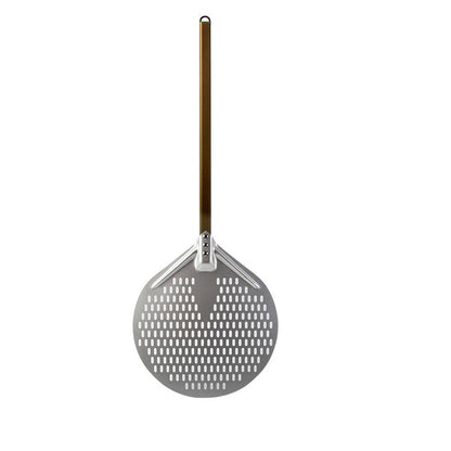 langer Holzgriff runde Aluminium-Pizzaschaufel mit verstärktem Hals Brehn